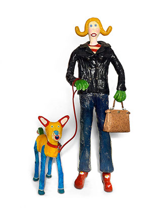 Valentine avec son chien est une sculpture artistique contemporaine et moderne, elle est l'oeuvre de l'artiste Lanovsky